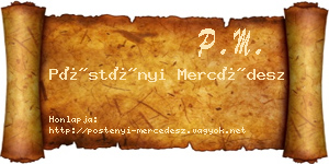 Pöstényi Mercédesz névjegykártya